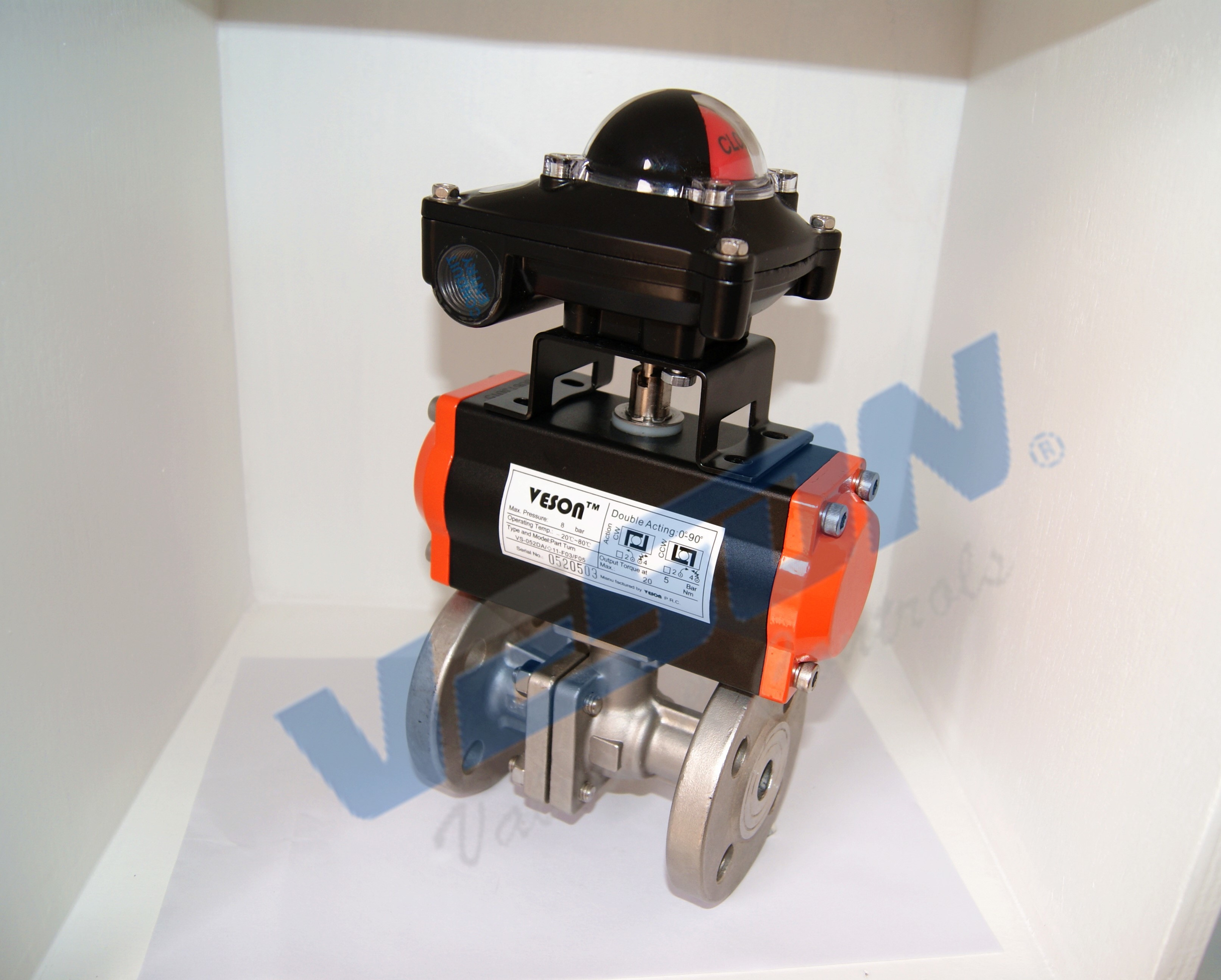 Quality Water Media Pneumatic On Off Valve Pneumatic Control Valve With Limit Switch for sale