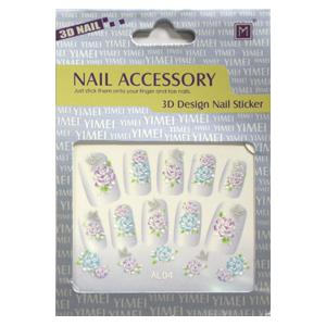 OEM nail polish designs Flower Nontoxic ink Blue + Purple color 2d nail