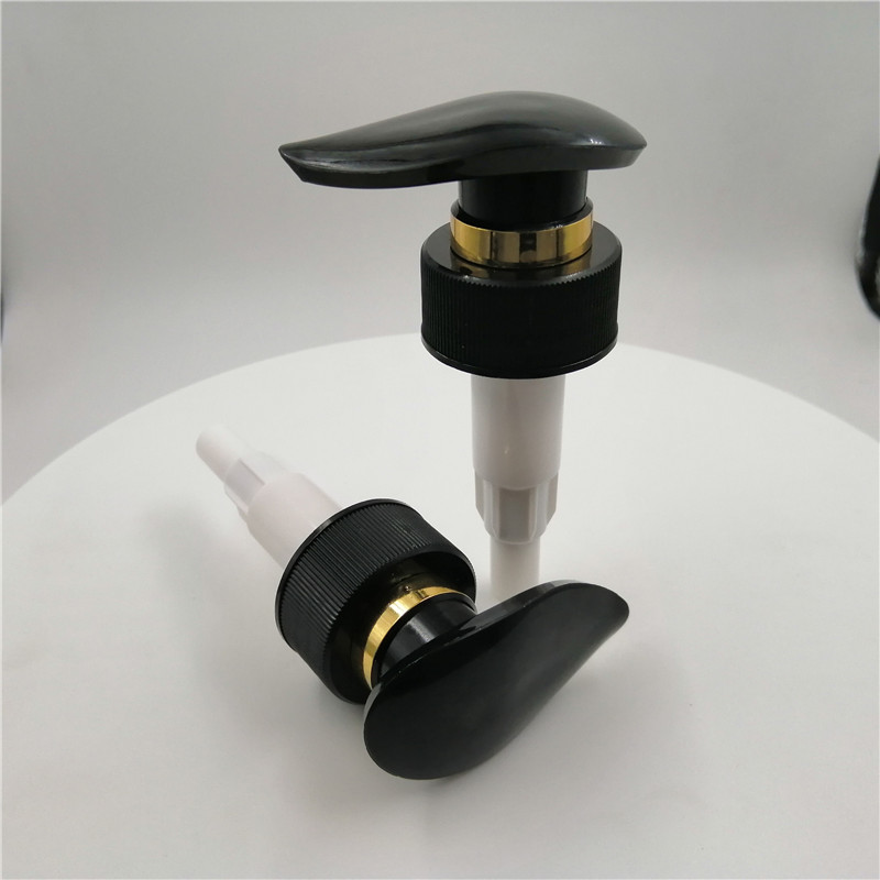 Quality SGS Approval Down Locking Shampoo Dispenser Pump With Gold Ring for sale