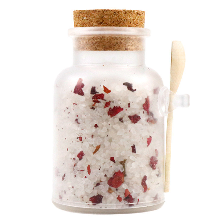 Quality Flower Scents Aromatic Bath Salts Himalayan Mineral Salt In Glass Jar for sale