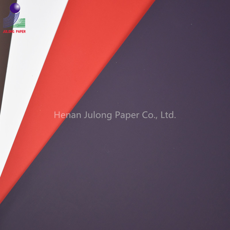 Quality Soft Touch paperboard coated velvet flocked paper for gift wrapping packaging for sale