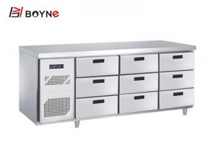 China Counter Industrial Catering Fridge Self - Closing Nine Drawers SS201 Adjustable Temperature on sale