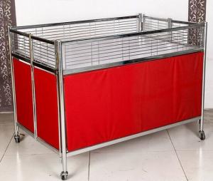 Quality Foldable Moving Supermarket Promotion Table / Durable Metal Shelf Cart With Castors for sale