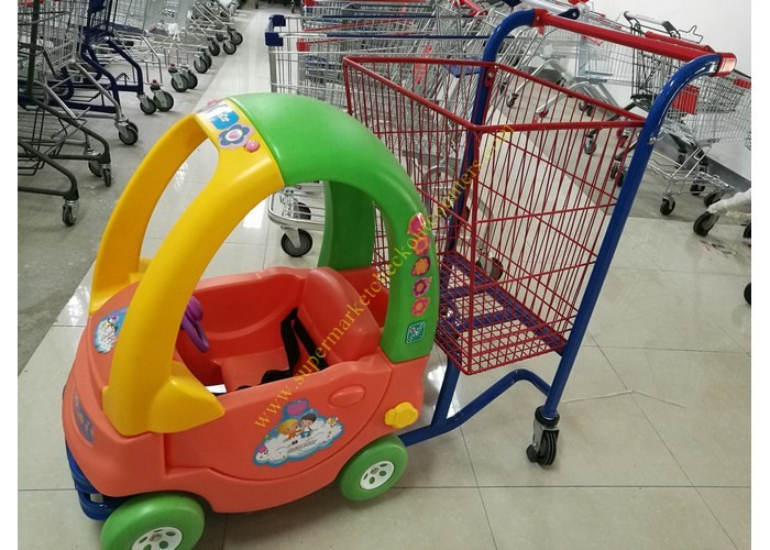Quality Supermarket Toy Car Fun Metal Kids Shopping Carts Trolley With Wheels for sale