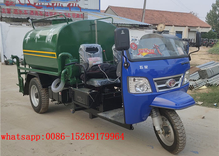 QUALITY Material china diesel engine 3-wheel 18hp 2cbm capacity cheap water trucks for sale