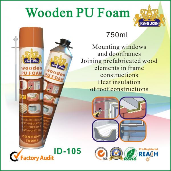 750ml waterproof pu foam spray / seals for wood door frame & wall