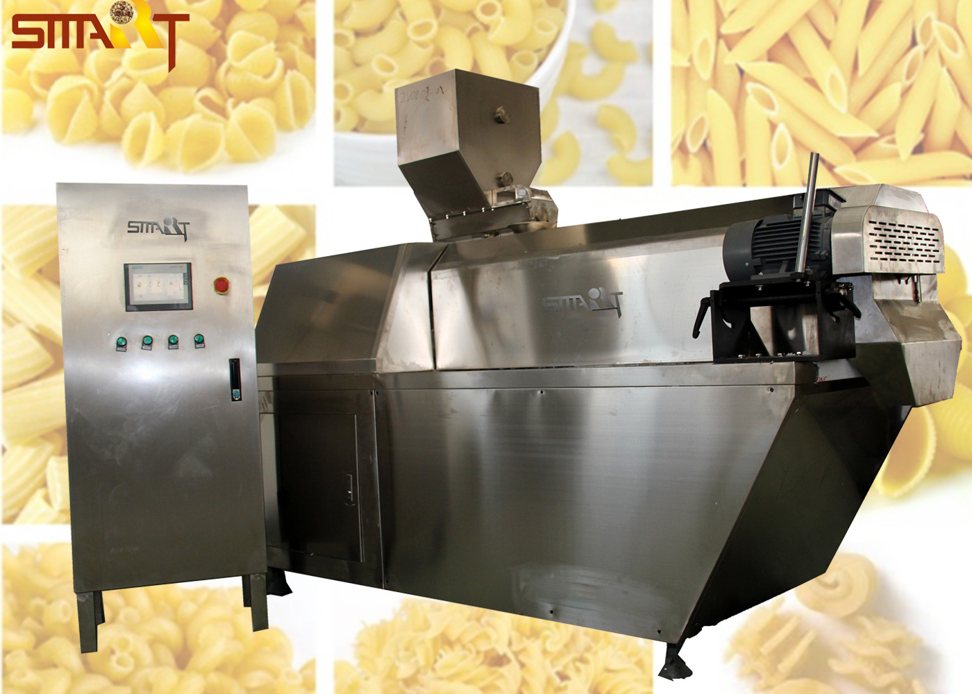 Quality Pasta Processing Siemens PLC Single Screw Food Extruder With ABB Inverter for sale