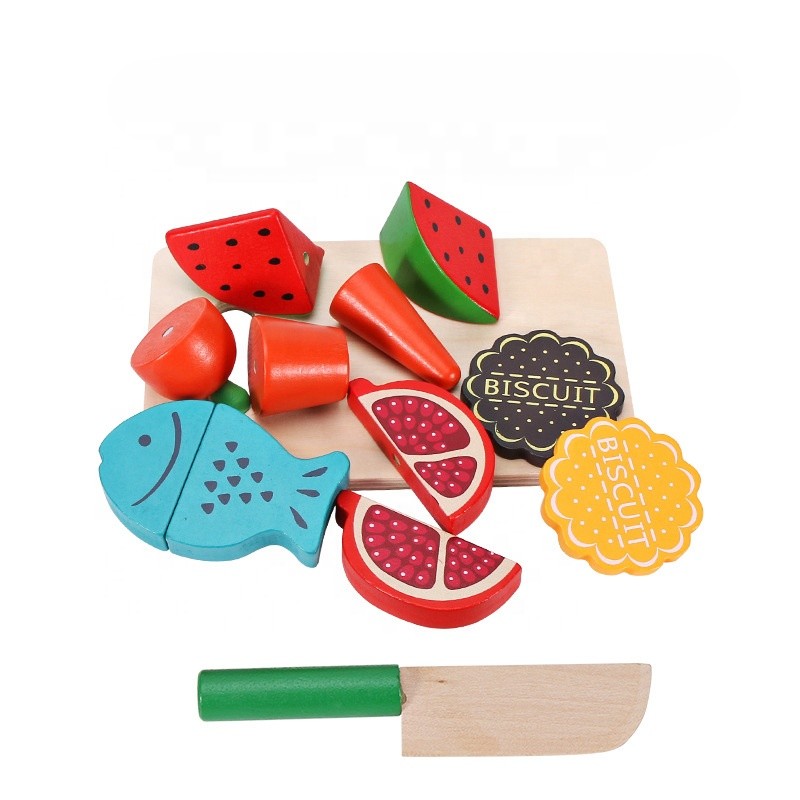 Buy Simulation Wooden Cutting Fruit Vegetable Set For Kitchen at wholesale prices