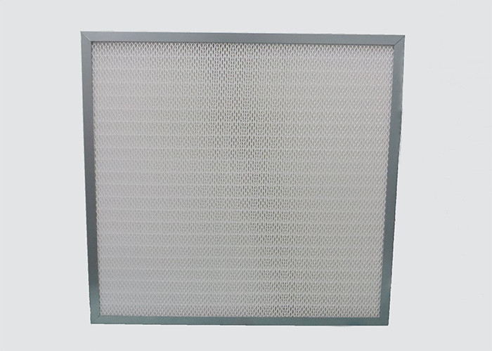 Mini Pleat Medium Clean Air HEPA Filter Galvanized Frame Synthetic Fiber