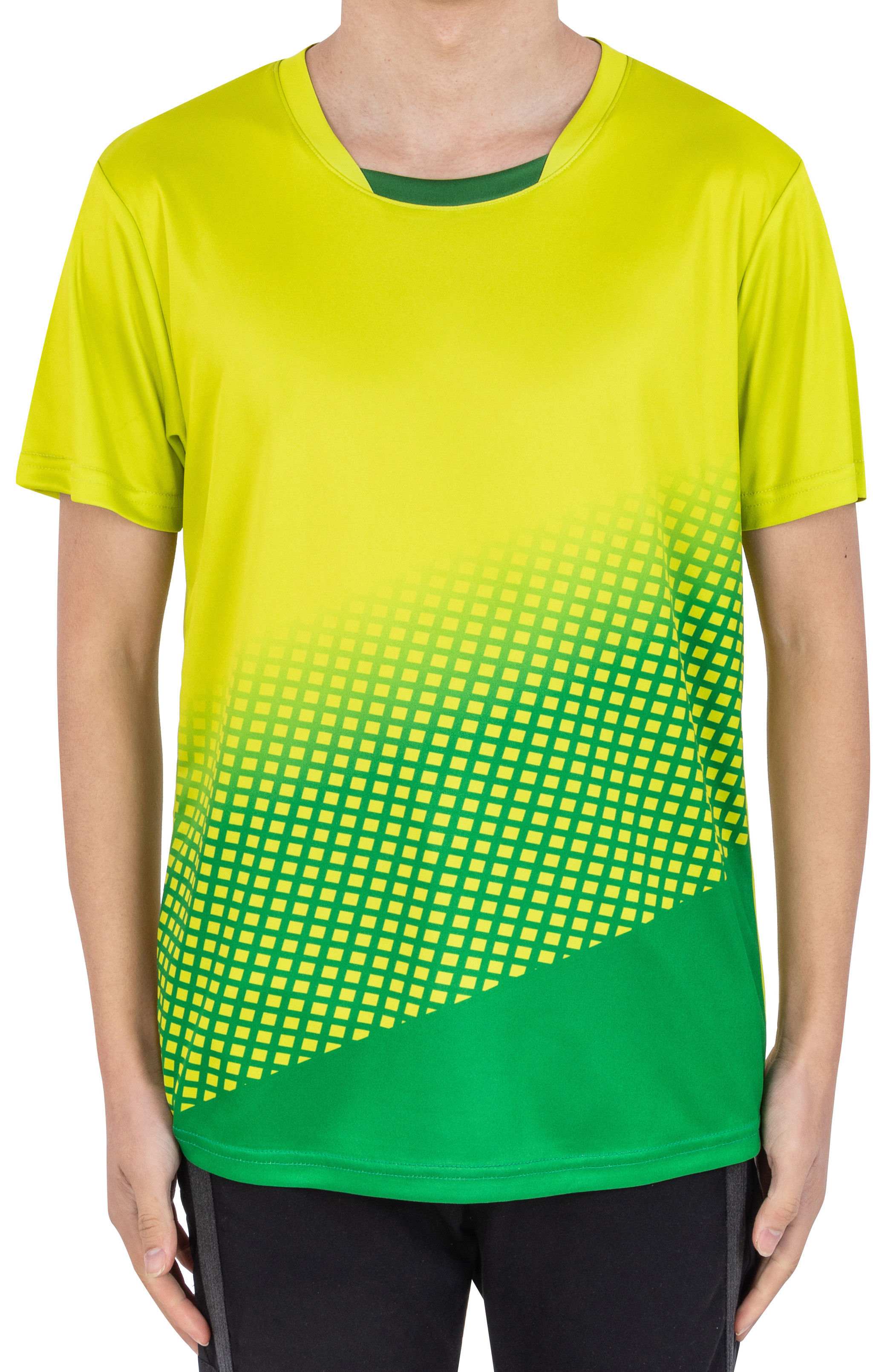 Quality Soft Quick Dry S To XL Round Neck Short Sleeve T Shirt Yellow for sale