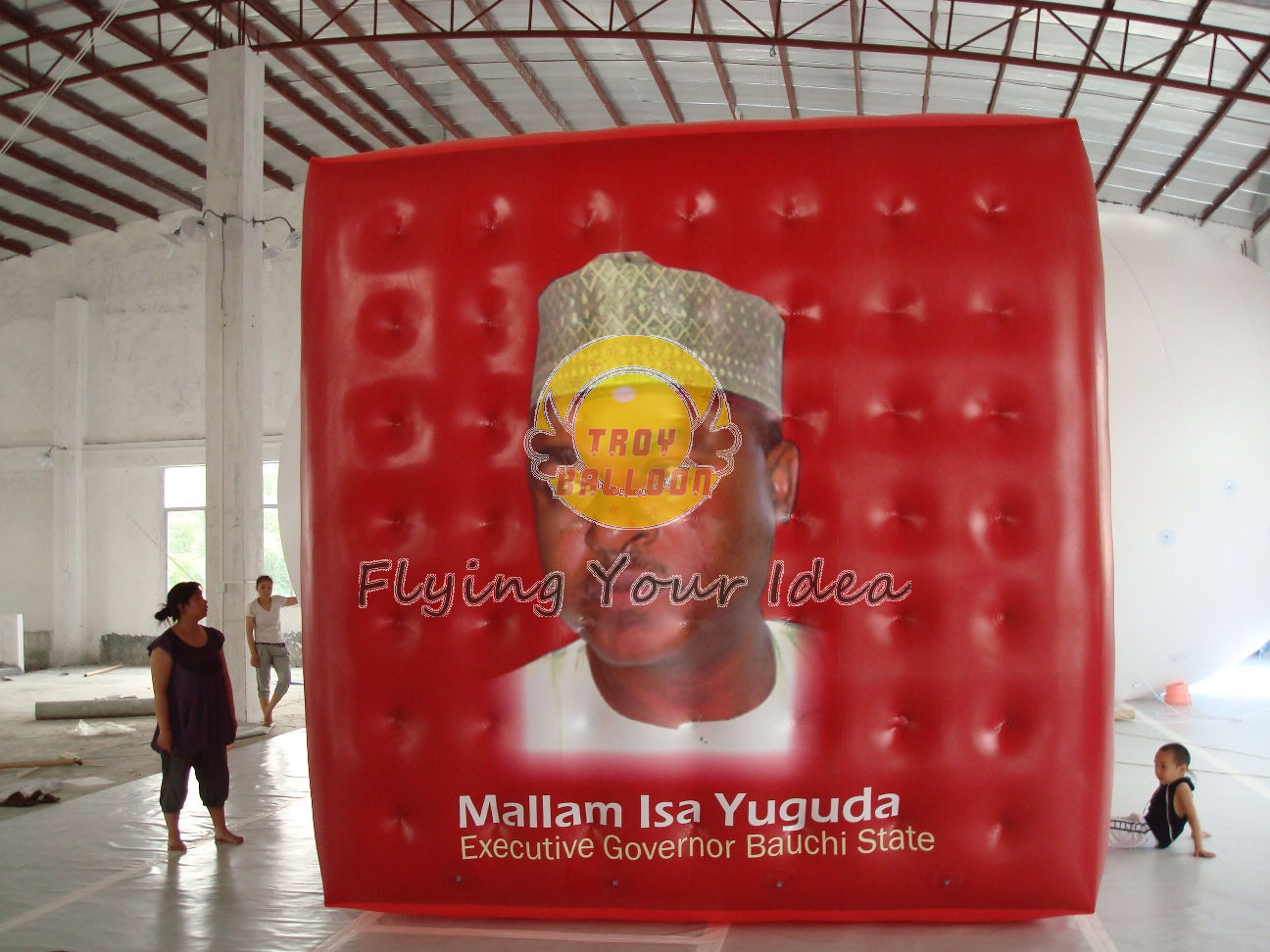 Quality Red Reusable durable helium cube balloon with Full digital printing for Sporting events for sale