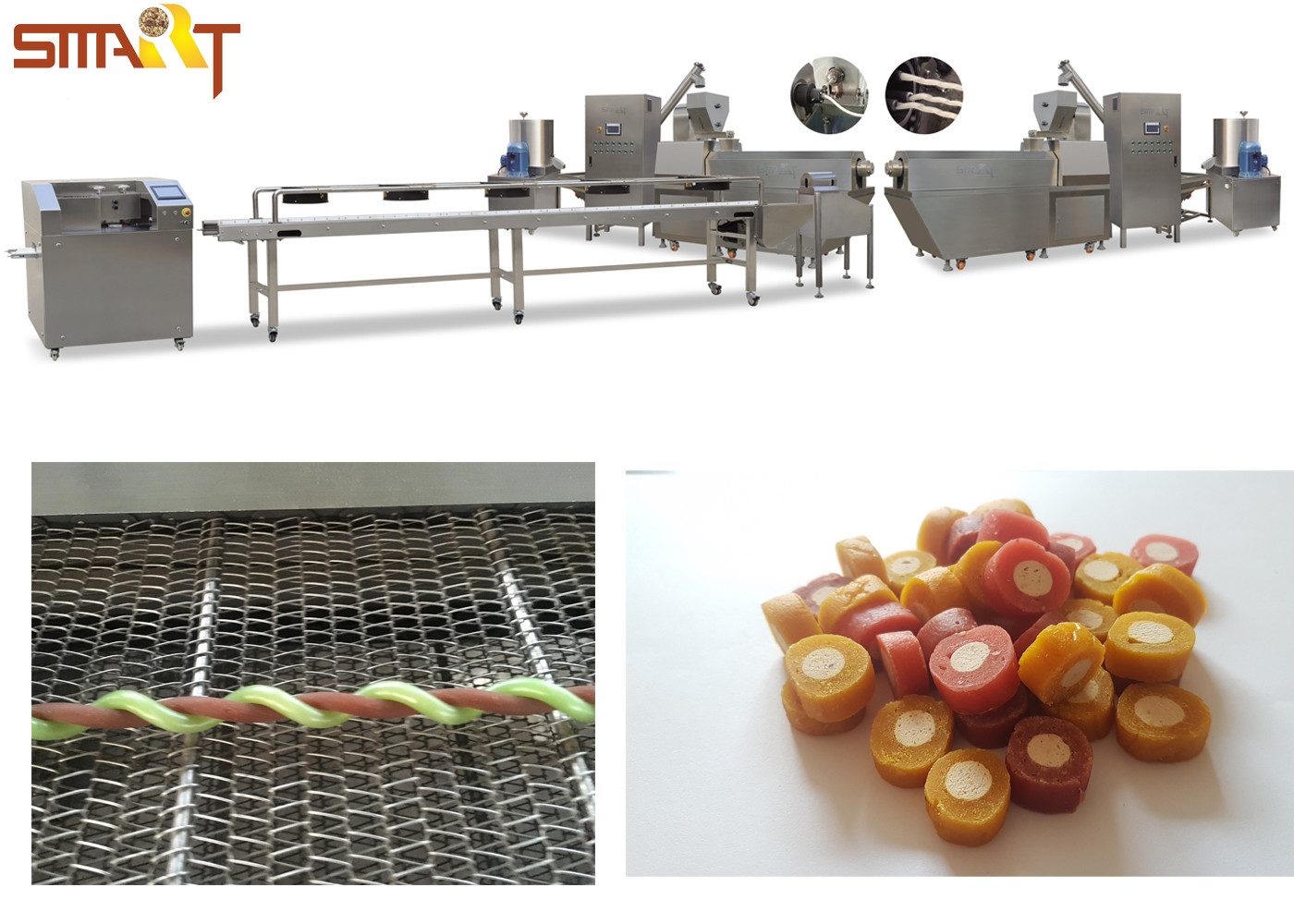 Quality Nutritional Dog Food Extruder Machine For Chewing Gum 150kg/Hr for sale