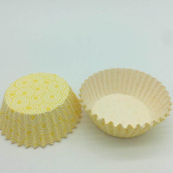 Buy Yellow Cwedding Cupcake Holders , Greaseproof Paper Muffin Cases Cups Wrappers at wholesale prices
