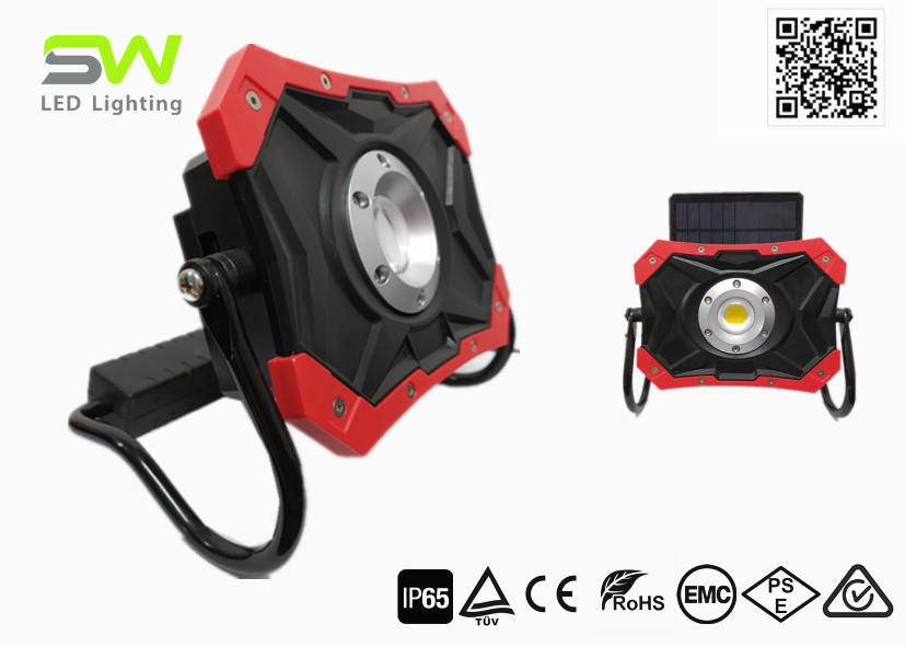 Quality 10W 1000 Lumen Portable Solar USB Rechargeable Magnetic Led Work Light for sale