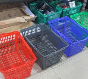 Quality Retail Plastic Fruit Hand Shopping Basket , Hollow Out Storage Shopping Hand Baskets for sale