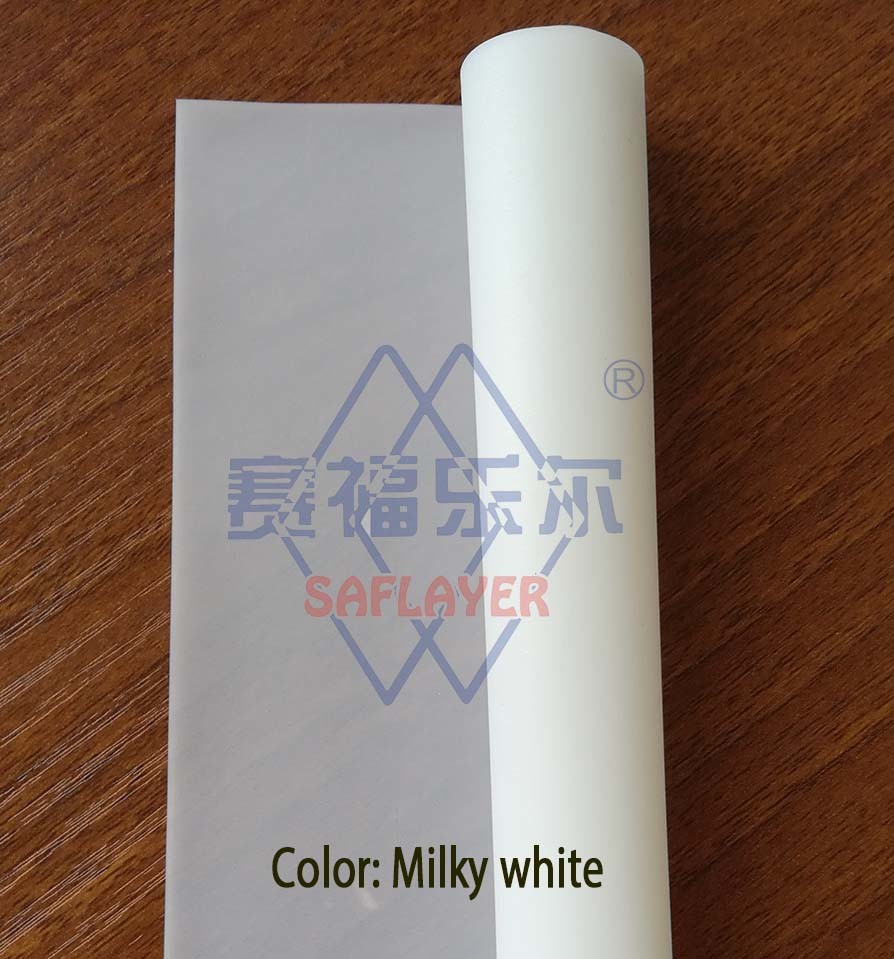 China 0.38mm Milky white color PVB film for laminated glass on sale