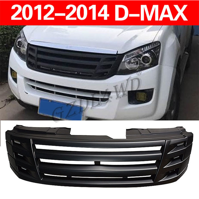 Quality Matte Black Front Racing Grill Grille Abs Replacement Grills Trims For Isuzu D-Max Dmax 2012 2013 2014 Bumper Mask Mesh for sale
