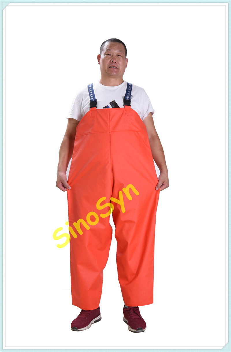 Quality FQY1902 Orange PVC Safty Chest/ Waist Protective Working Fishery Men Pants for sale