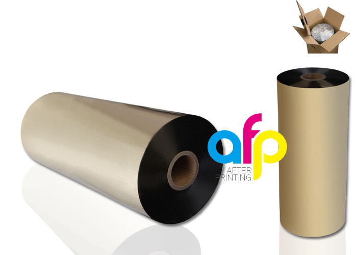 Quality Matte Gold Metallic Polyester Film , 24 Micron Polyester Laminating Film for sale