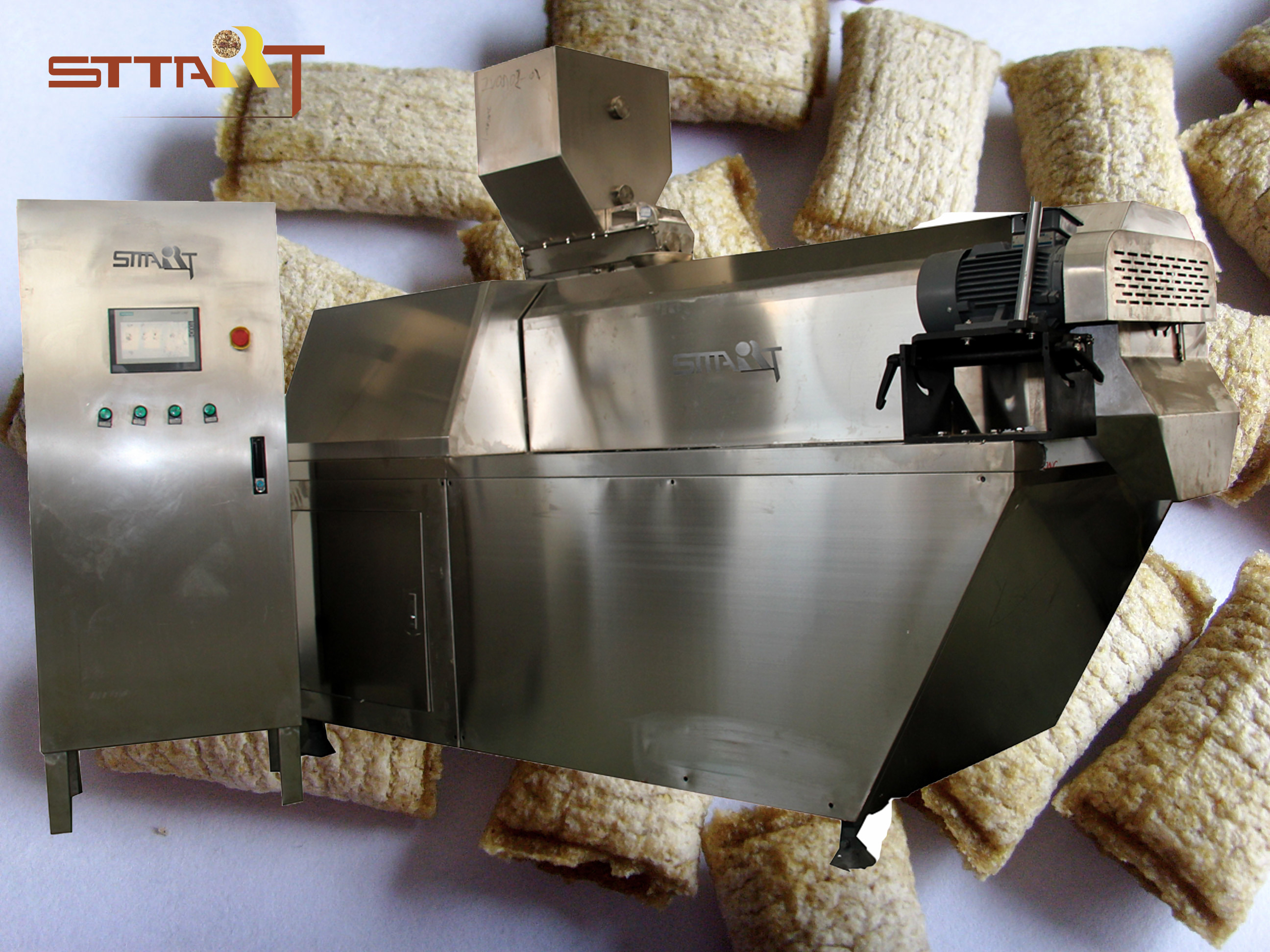Quality Automatic Twin Screw Food Extruder , Snacks And Pet Food Extrusion Equipment for sale