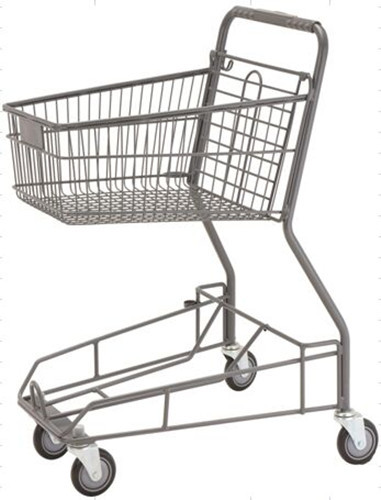 Quality Supermarket Storage Hand Shopping Cart Grocery Basket With Wheels for sale