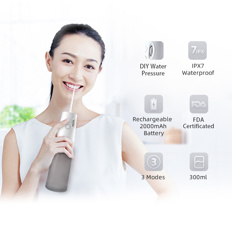 Quality 2000mAh Rechargeable Portable Water Flosser 140PSI IPX7 Waterproof for sale