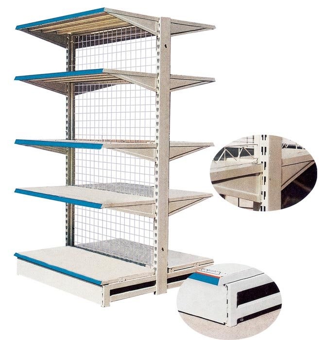 Quality 0.5mm Back Board Cold Rolled Steel Supermarket Shelving 80kg / Layer , Anti - Rust for sale