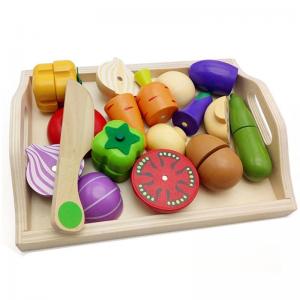 China Water Paint 1.94in Wooden Fruit Cutting Set Kitchen Role Play on sale