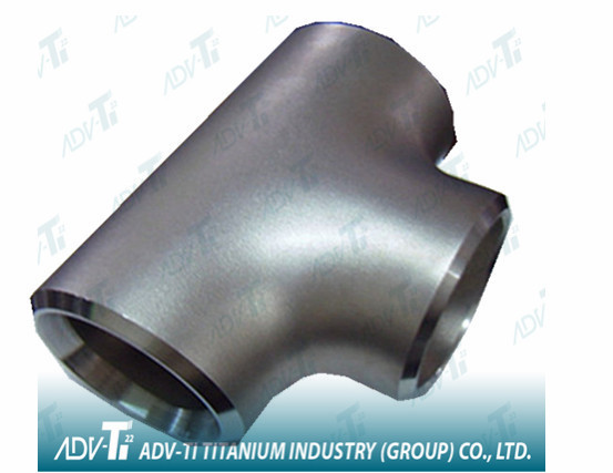 Quality Pure Titanium Gr2 Straight Tees Pipe Fittings ASME B16.9 T Shaped Same Size Outlets for sale
