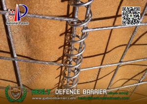 Quality HESLY MIL19 Welded Gabion Barrier | 2.74m high with beige color geotextile cloth for sale