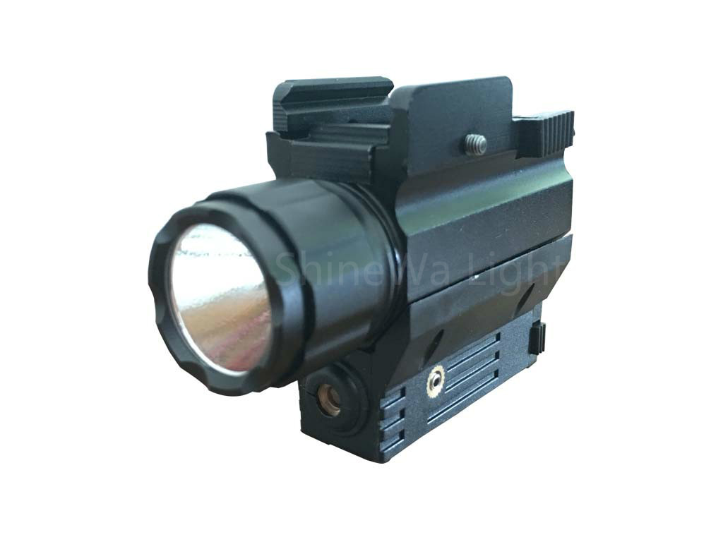 Quality High Power Small Tactical Rail Mount Flashlight With CR123A Battery And Laser Sight for sale
