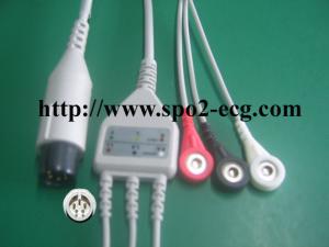 Quality OEM ODM ECG Lead Cable 3 / 5lead AHA IEC LL Style ,1KΩ Resistance for sale