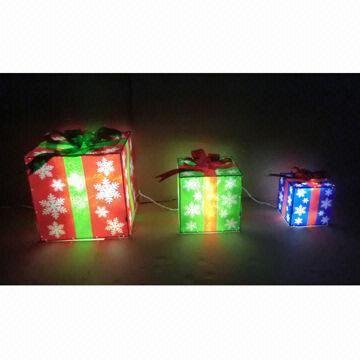 Quality LED Christmas Gift Box, Made of Iron Frame and PVC for sale