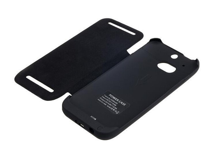 Buy HTC ONE M8 Ultra Slim Android Battery Case Non Slip With Flip Leather 4500 MAh at wholesale prices