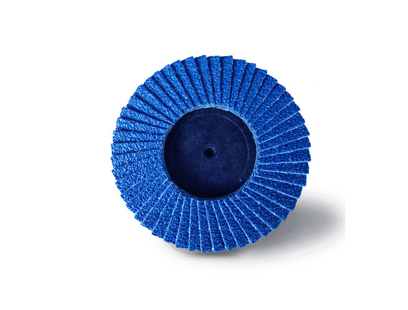 Quality 4.5" 200 Grit  Mini Flap Disc For Sanding Wood Zirconia Oxide Type R Blue Color for sale