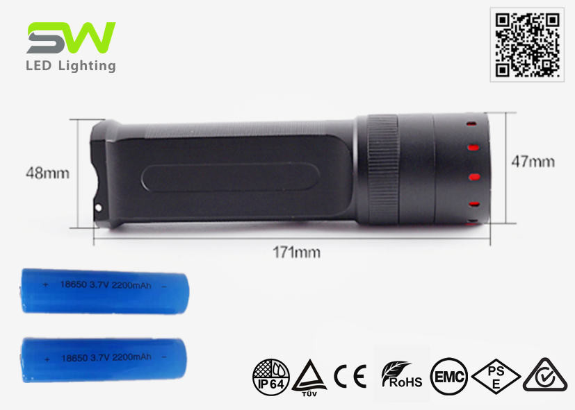 Quality High Power Rechargeable Torch Light Zoomable With 18650 Lithium Battery for sale