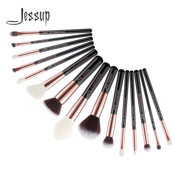 China Jessup 15pcs Black/Rose gold Multitask Essential Makeup Brush Set Makeup Tools Beauty Brand Hong Kong T160 on sale