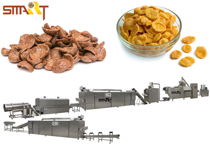 Quality Twin Screw Extrusion Corn Flakes Production Line , Maize Flakes Making Machine for sale