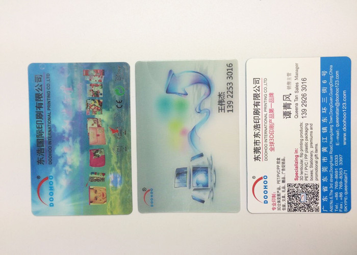 Quality Full Corlor Printing 3D Lenticular Business Cards For Home / Restaurant for sale