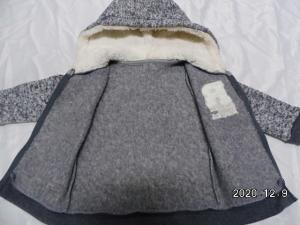 Quality Twisted Knitted Brushed Inside Boys Grey Cardigan With Side Pocket for sale