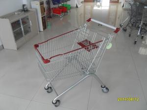 China Zinc Plating 125L Grocery Store Shopping Carts , Grocery Cart With Wheels on sale