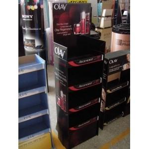 Quality Longlasting printing Corrugated cardboard Cosmetic Display Stands to promote products for sale