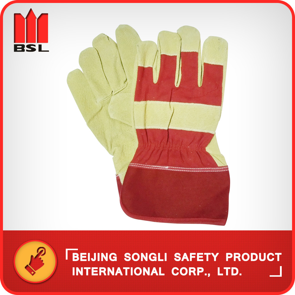 Quality SLG-RC096R  Pig split leather working safety gloves for sale