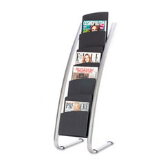 Quality 6 compartments floor stand literature newspaper and Magazine Display Rack Powder coating for sale