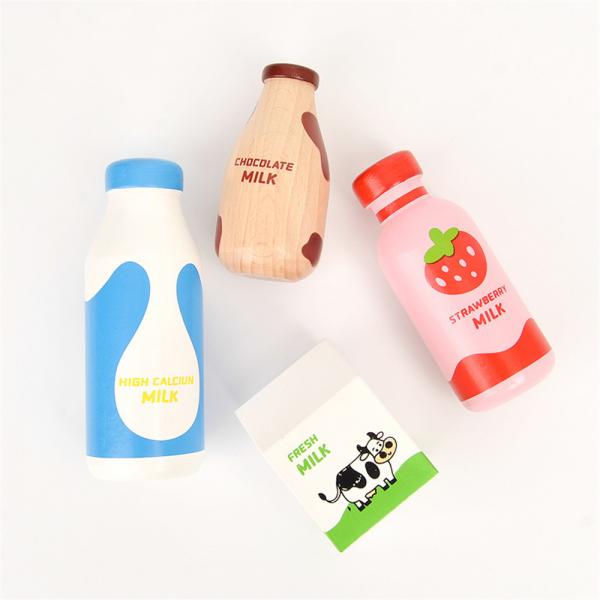Buy Wooden Milk Set Kitchen For Girl Boy Montessori Educational Food Toys at wholesale prices
