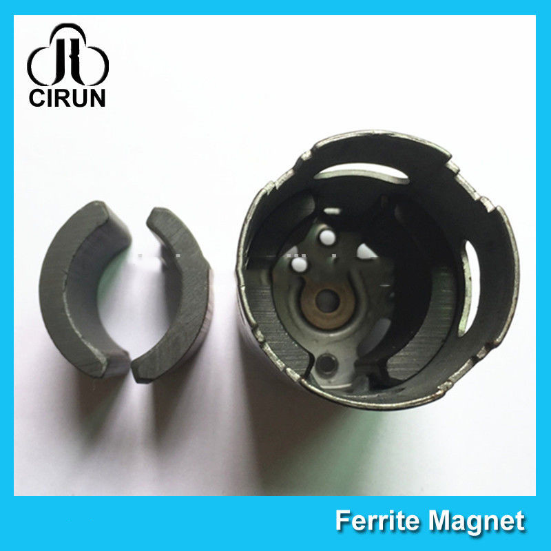 Quality C5 Grade Permanent Ferrite DC Motor Magnet High Performance R13.15*R8.8*H21mm for sale