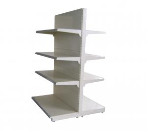 Quality Double-Sided White Steel Convenience Store Shelf , 60 - 150kgs / Layer for sale