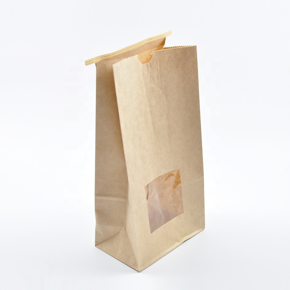 China Food Grade Printed Paper Bags / Kraft Paper Bag Recycled Brown Color For Takeout on sale