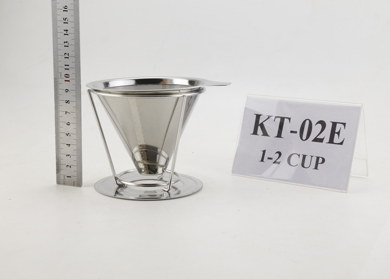 Quality Paperless Stainless Steel Coffee Dripper With 1-2 Cups Capacity , Custom Logo for sale