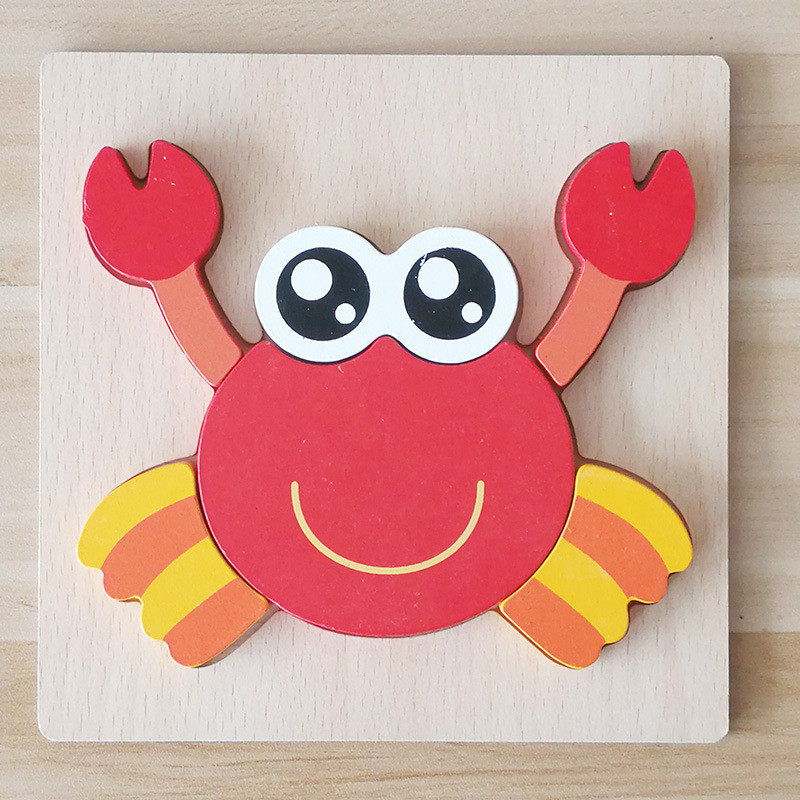 Buy Wooden Cartoon Animal 3D Puzzle Children Early Education Cognitive at wholesale prices